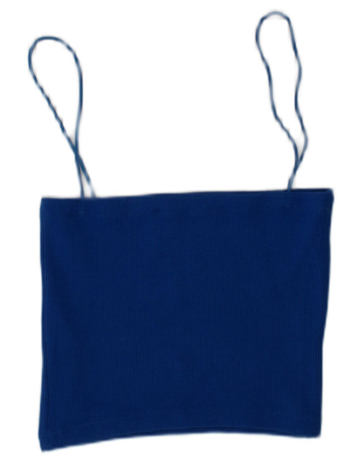 Zara Womens Bralette Cami Top Small Blue Cotton
