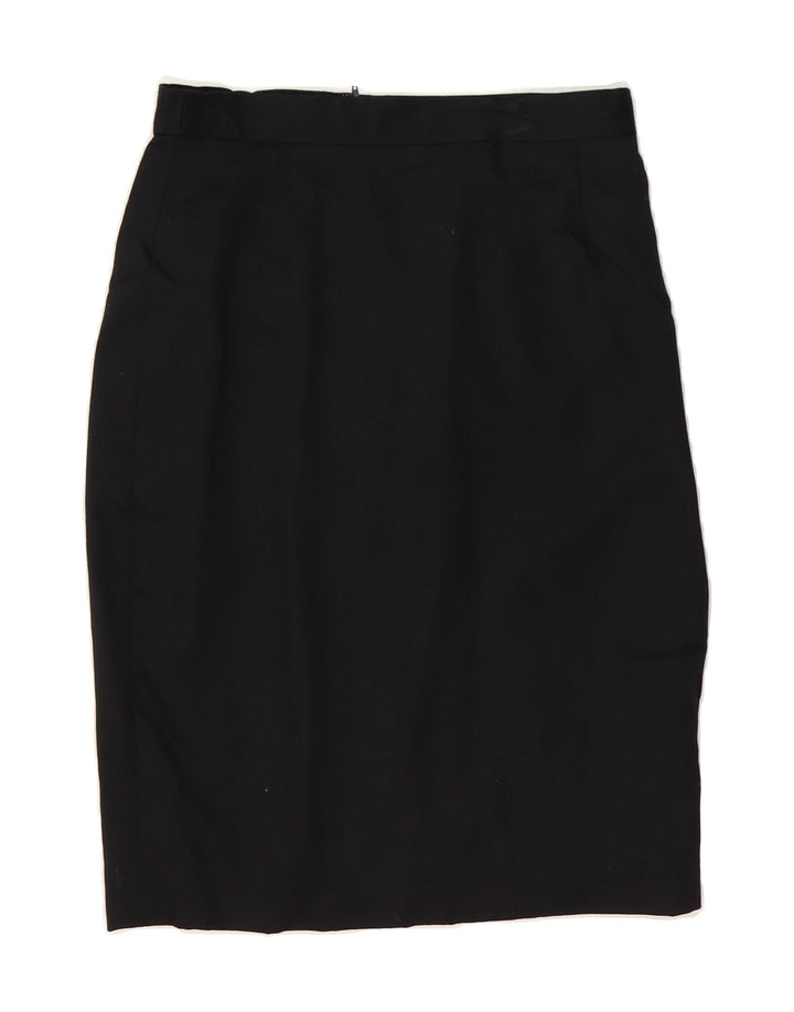 VINTAGE Womens Pencil Skirt IT 46 Large W30  Black Virgin Wool Vintage Vintage and Second-Hand Vintage from Messina Hembry 