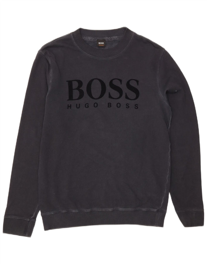 Hugo Boss Mens Graphic Sweatshirt Jumper Medium Black Cotton