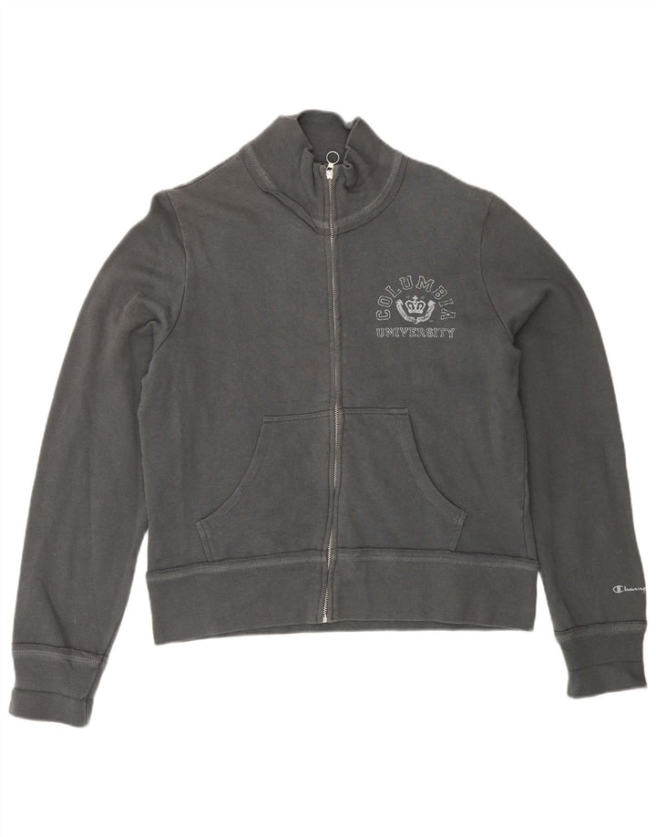 Champion Womens Columbia University Tracksuit Top Jacket UK 16 Large Grey