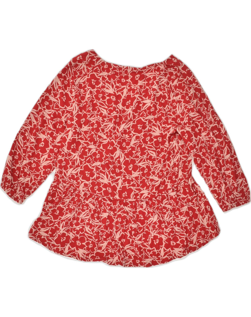 FAT FACE Womens 3/4 Sleeve Blouse Top UK 10 Small  Red Floral Viscose | Vintage Fat Face | Thrift | Second-Hand Fat Face | Used Clothing | Messina Hembry 