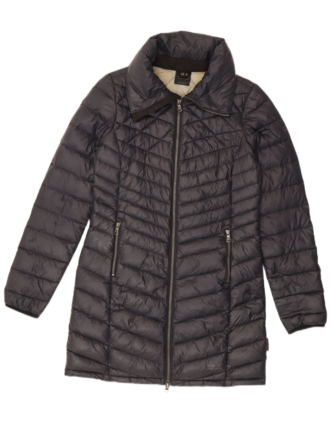 Jack Wolfskin Womens Padded Coat UK 8/10 Small Grey Polyamide