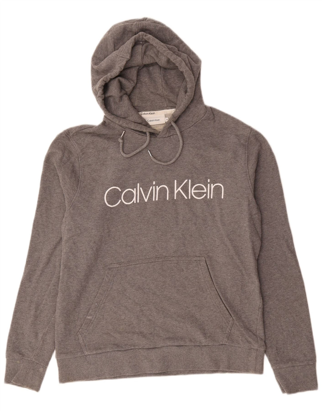 Calvin Klein Mens Graphic Hoodie Jumper Medium Grey Cotton
