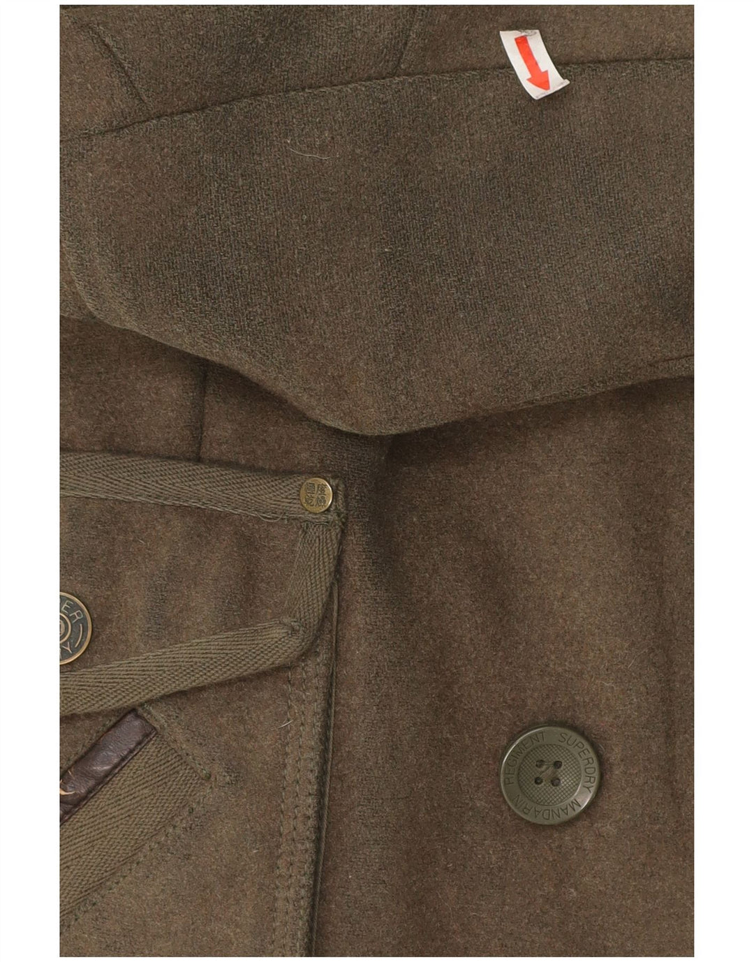 Superdry Womens Military Jacket UK 10 Small Khaki Wool