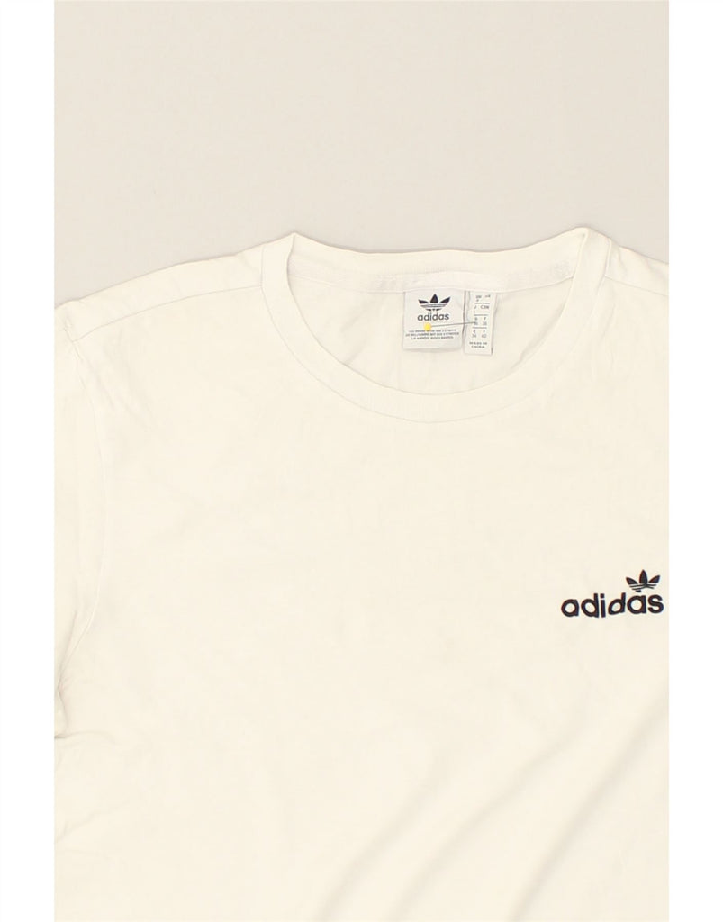 ADIDAS Womens Graphic T-Shirt Top UK 8 Small White Cotton | Vintage Adidas | Thrift | Second-Hand Adidas | Used Clothing | Messina Hembry 