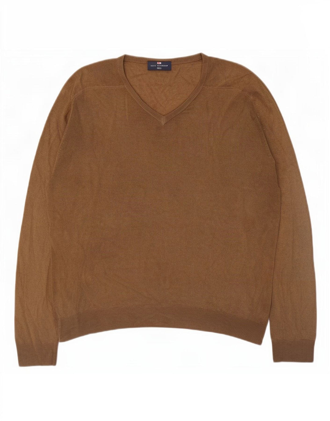 Marks & Spencer Mens Blue Harbour V-Neck Jumper Sweater Medium Beige