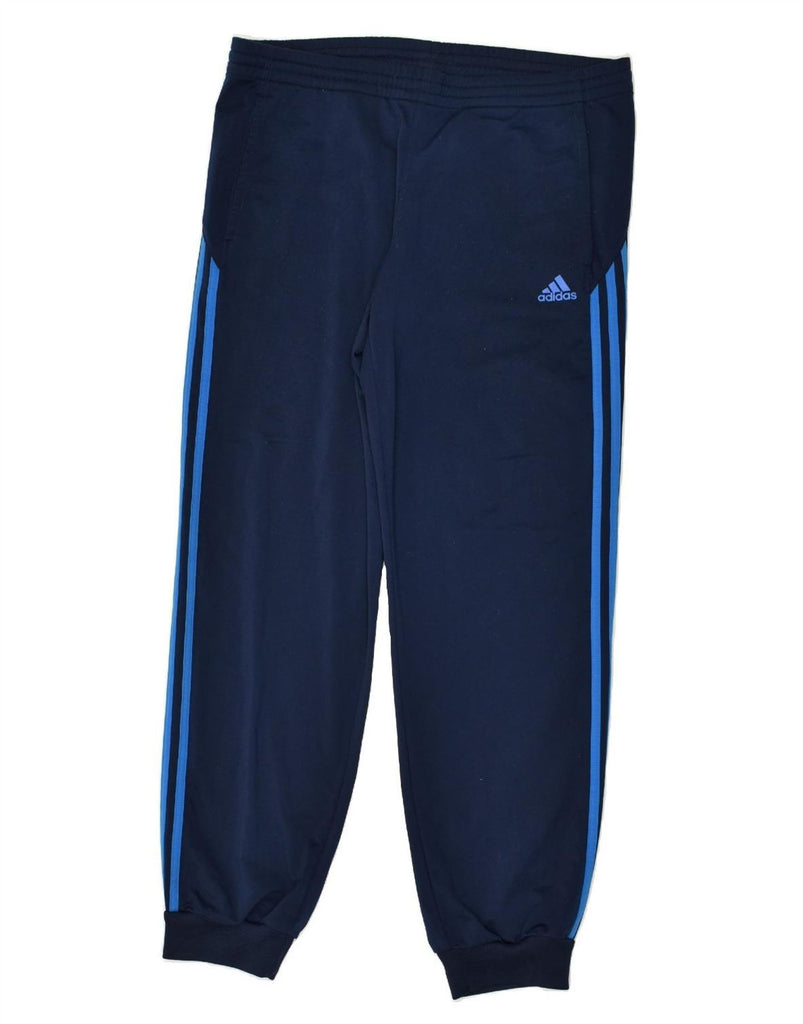 ADIDAS Mens Tracksuit Trousers Joggers UK 40-42 Medium Blue Polyester | Vintage Adidas | Thrift | Second-Hand Adidas | Used Clothing | Messina Hembry 