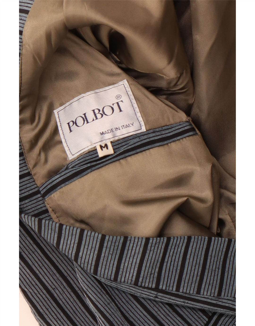 Polbot Mens 3 Button Blazer Jacket UK 38 Medium Blue Pinstripe