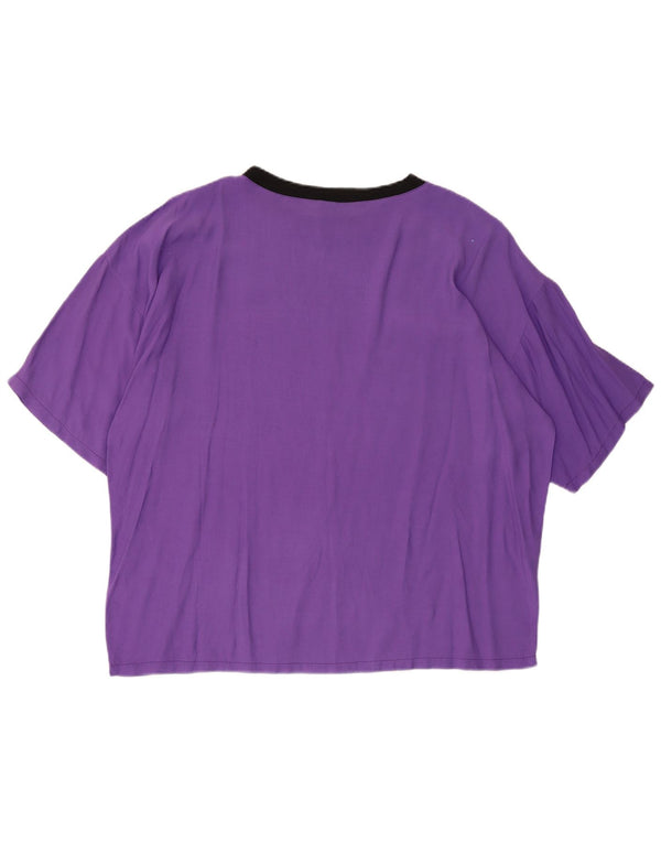 Vintage Womens Oversized Graphic T-Shirt Top UK 10 Small Purple Viscose