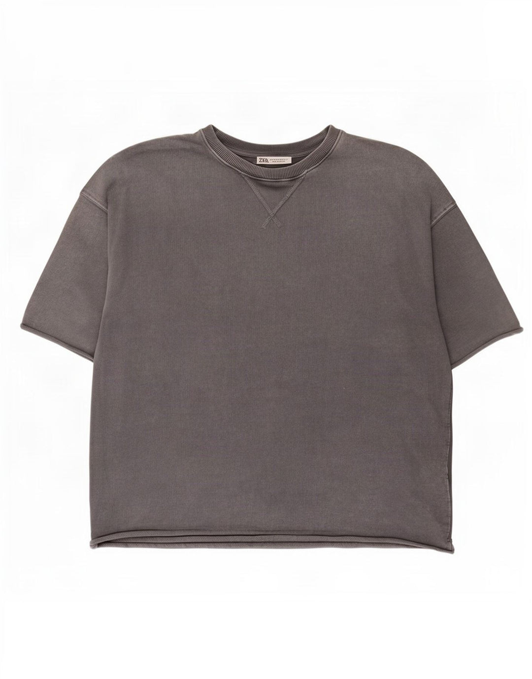 Zara Mens T-Shirt Top Medium Grey Cotton