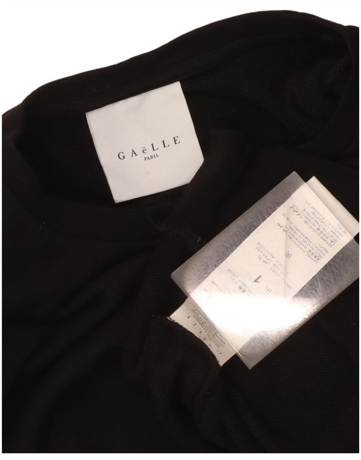 Gaelle Womens Sweatshirt Jumper UK 14 Medium Black Cotton