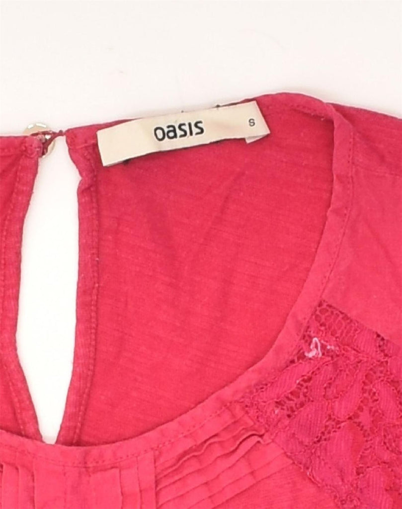 OASIS Womens Sleeveless Blouse Top UK 8 Small Pink Cotton | Vintage Oasis | Thrift | Second-Hand Oasis | Used Clothing | Messina Hembry 