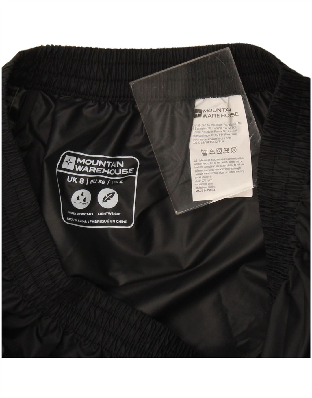 Mountain Warehouse Womens Waterproof Trousers UK 8 Small  Black Nylon