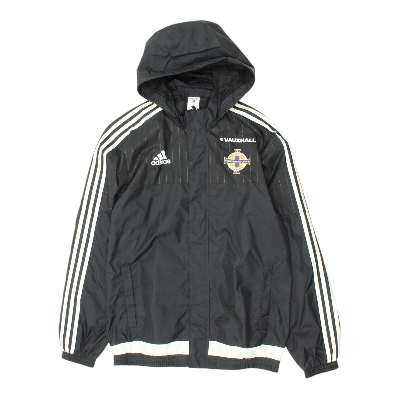 Northern Ireland Mens Black Hooded Adidas Jacket Football Tracksuit Top Sports