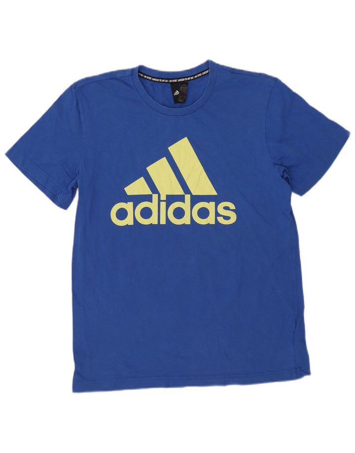 Adidas Mens Graphic T-Shirt Top Medium Blue Cotton