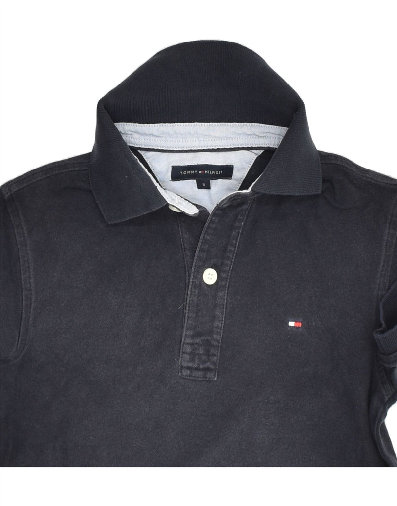 TOMMY HILFIGER Boys Polo Shirt 7-8 Years Black Cotton | Vintage Tommy Hilfiger | Thrift | Second-Hand Tommy Hilfiger | Used Clothing | Messina Hembry 