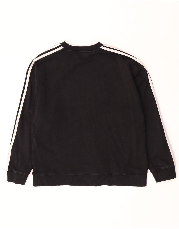 Adidas Womens Sweatshirt Jumper UK 12/14 Medium Black Cotton