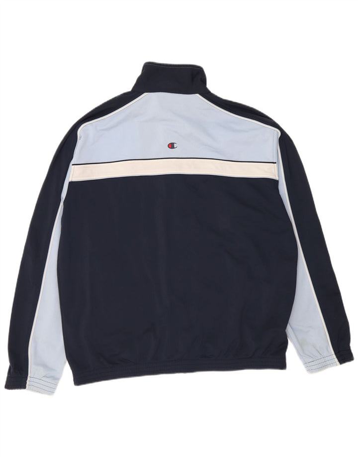 Champion Mens Tracksuit Top Jacket XL Navy Blue Colourblock Polyester