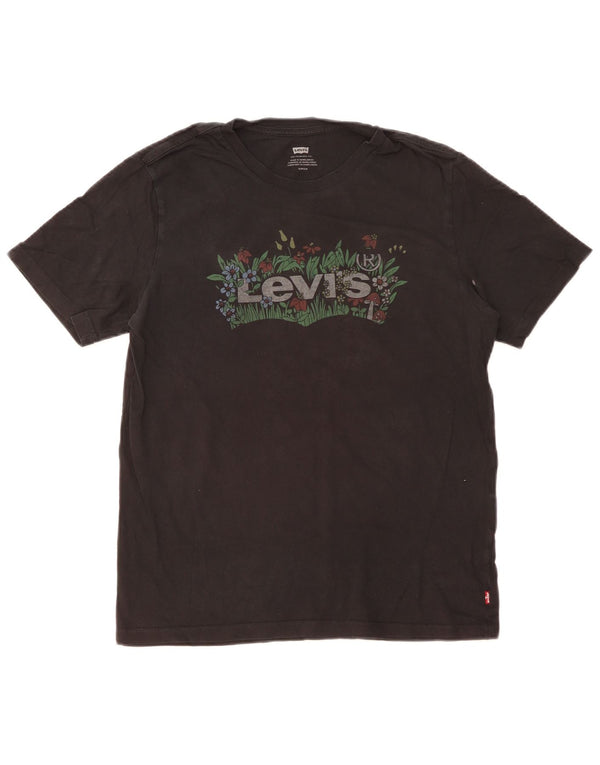 Levi's Mens Graphic T-Shirt Top Small Black Cotton