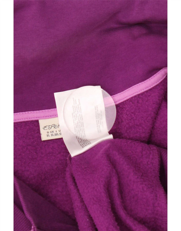 Esprit Womens Tracksuit Top Jacket UK 18 XL Purple Cotton