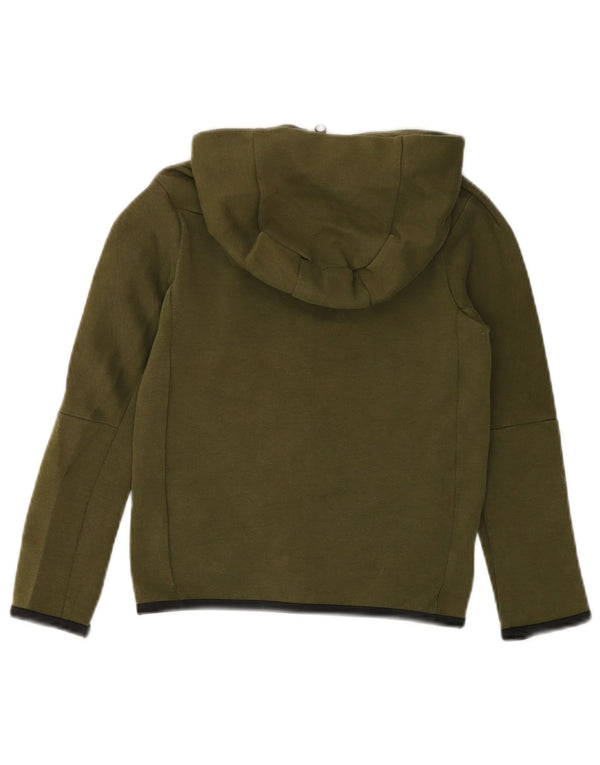 Nike Boys Zip Hoodie Sweater 7-8 Years XS Khaki Cotton