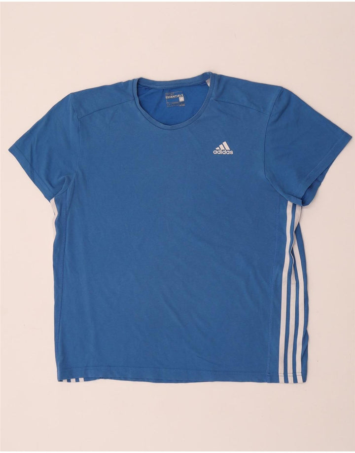 Adidas Mens Climalite T-Shirt Top Large Blue Cotton