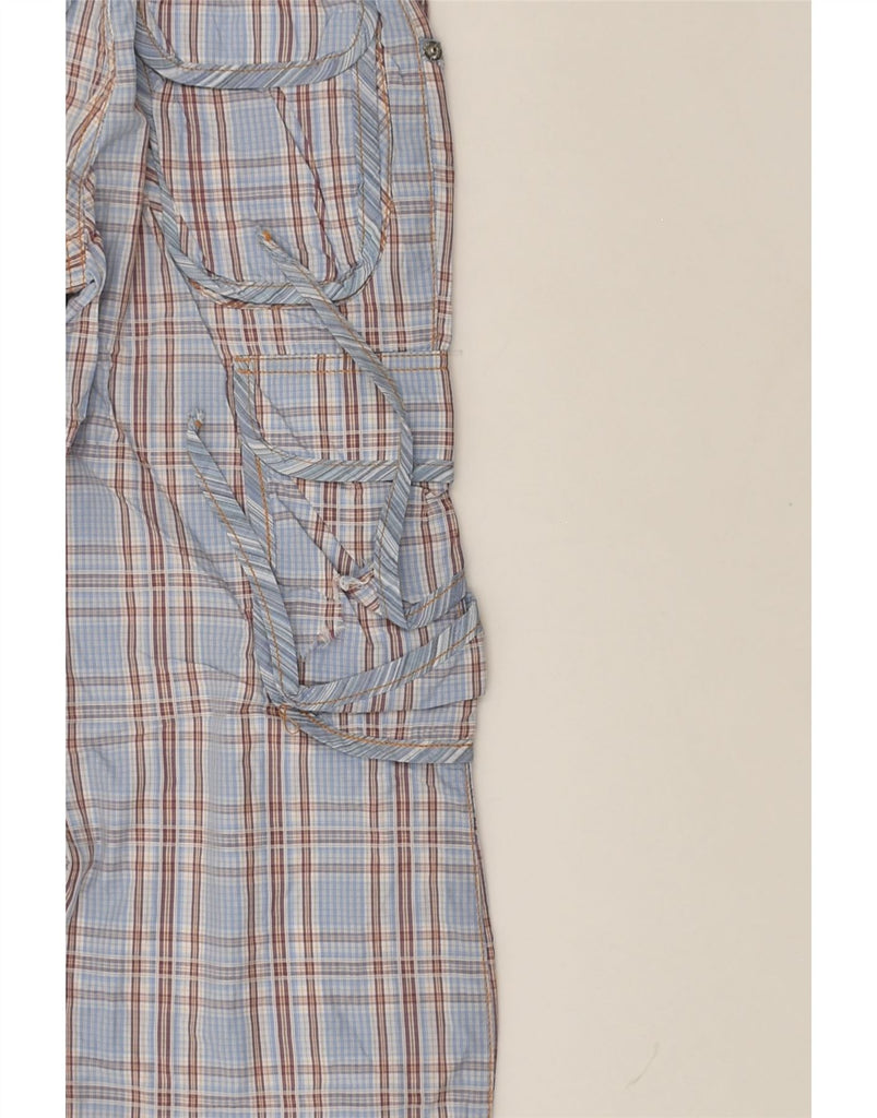 DOLCE & GABBANA Boys Wide Leg Cargo Trousers 5-6 Years W20 L21 Blue Check | Vintage Dolce & Gabbana | Thrift | Second-Hand Dolce & Gabbana | Used Clothing | Messina Hembry 