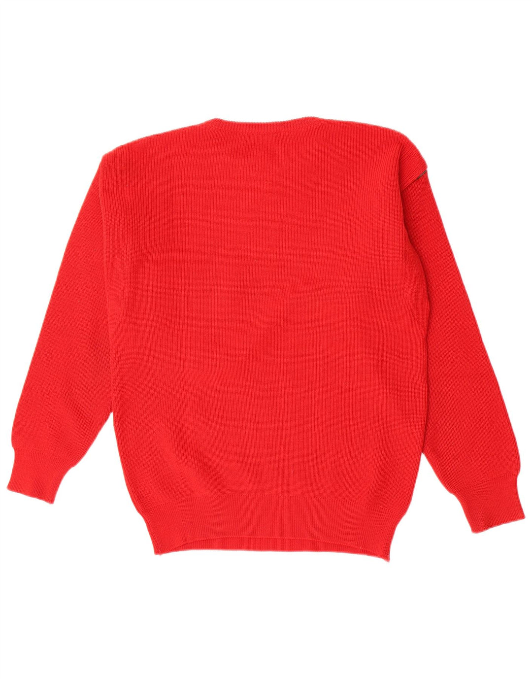 Vintage Mens Crew Neck Jumper Sweater Medium Red Virgin Wool