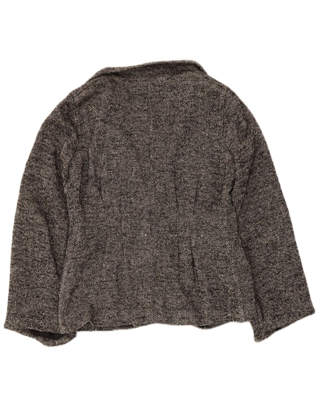 Zara Womens Open Blazer Jacket UK 10 Small Grey Flecked Wool
