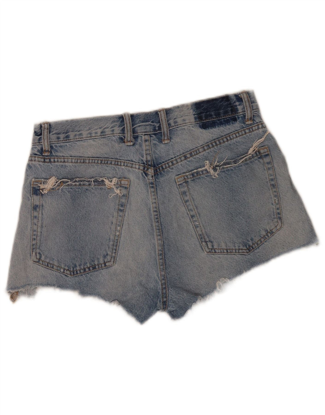 Zara Womens Distressed Denim Shorts EU 38 Small W28 Blue Cotton