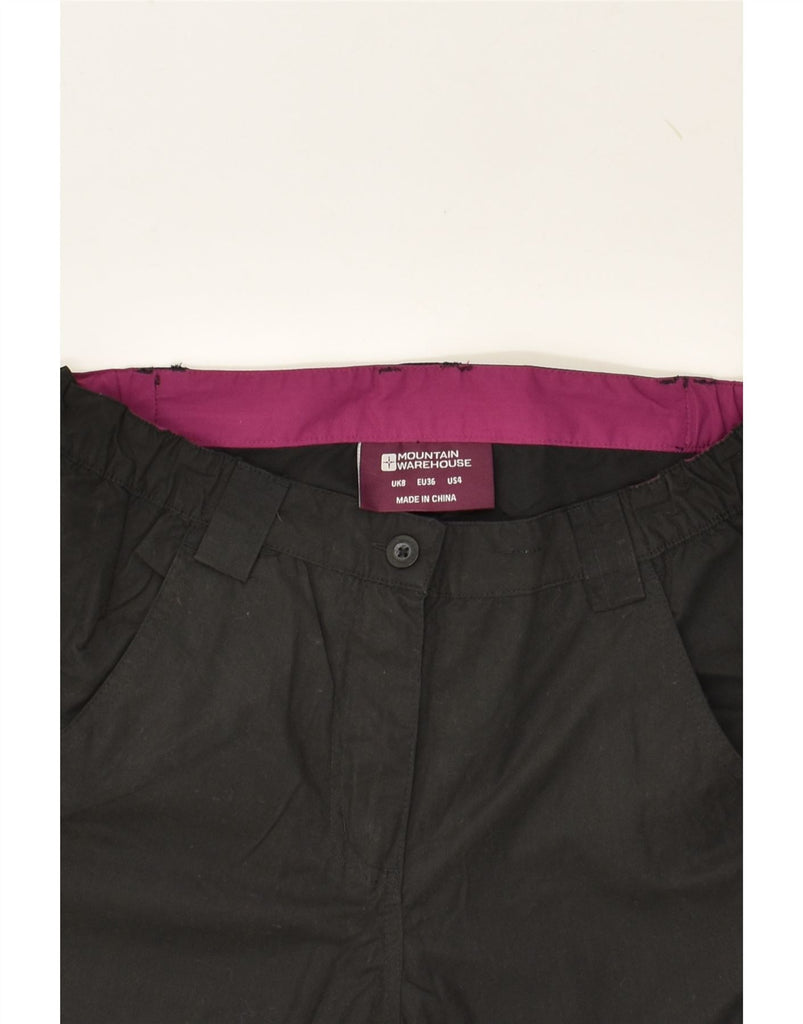 MOUNTAIN WAREHOUSE Womens Straight Cargo Trousers UK 8 Small W26 L30 Black | Vintage Mountain Warehouse | Thrift | Second-Hand Mountain Warehouse | Used Clothing | Messina Hembry 