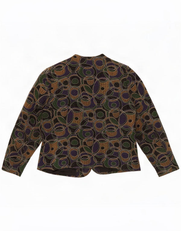 Vintage Womens Abstract Pattern Blazer Jacket UK 16 Large Multicoloured