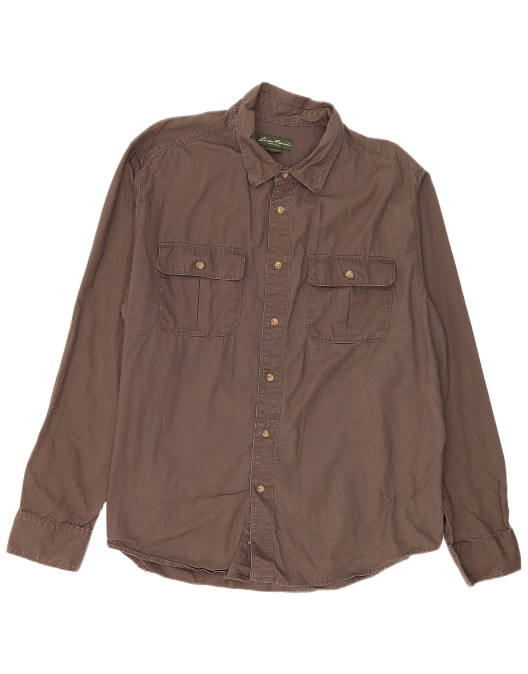 Eddie Bauer Mens Shirt 2XL Brown Cotton