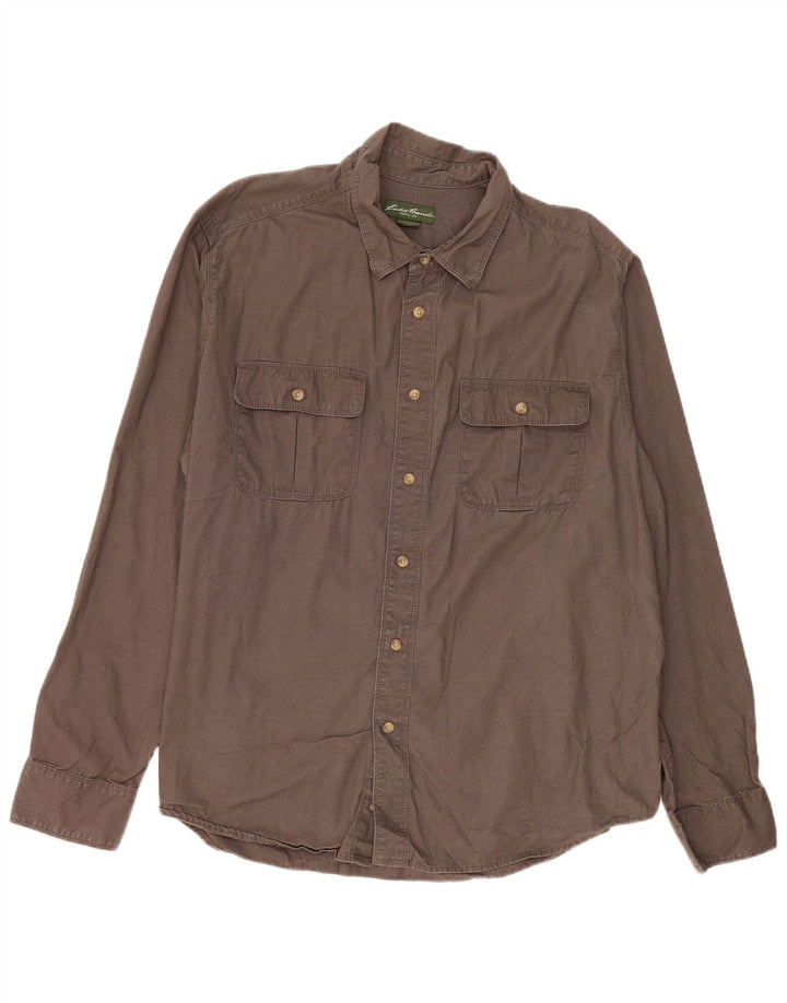 Eddie Bauer Mens Shirt 2XL Brown Cotton