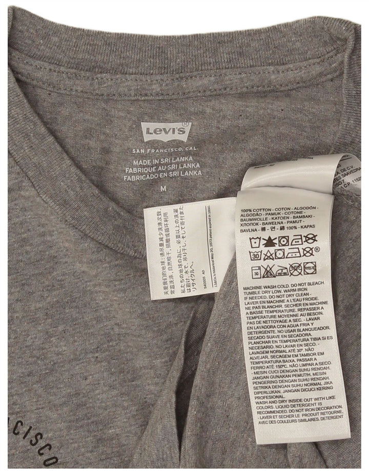 LEVI'S Mens Graphic T-Shirt Top Medium Grey Flecked Cotton