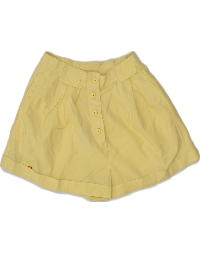 ELLESSE Womens Pegged Casual Shorts US 8 Medium W25  Yellow Cotton | Vintage Ellesse | Thrift | Second-Hand Ellesse | Used Clothing | Messina Hembry 