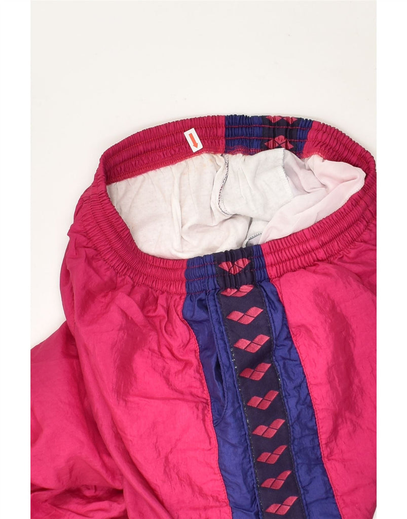 ARENA Womens Tracksuit Trousers UK 12 Medium Pink Colourblock Polyamide | Vintage Arena | Thrift | Second-Hand Arena | Used Clothing | Messina Hembry 