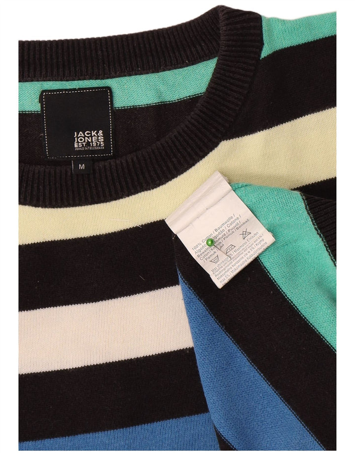 Jack & Jones Mens Crew Neck Jumper Sweater Medium Multicoloured Striped