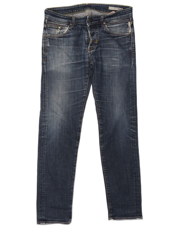 Meltin' Pot Mens Melton Regular Straight Jeans W31 L32 Blue Cotton