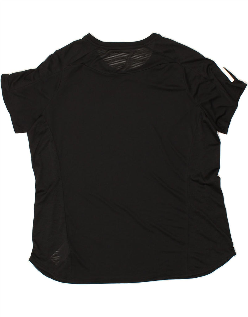 ADIDAS Womens T-Shirt Top UK 24/26 2XL Black Polyester | Vintage Adidas | Thrift | Second-Hand Adidas | Used Clothing | Messina Hembry 