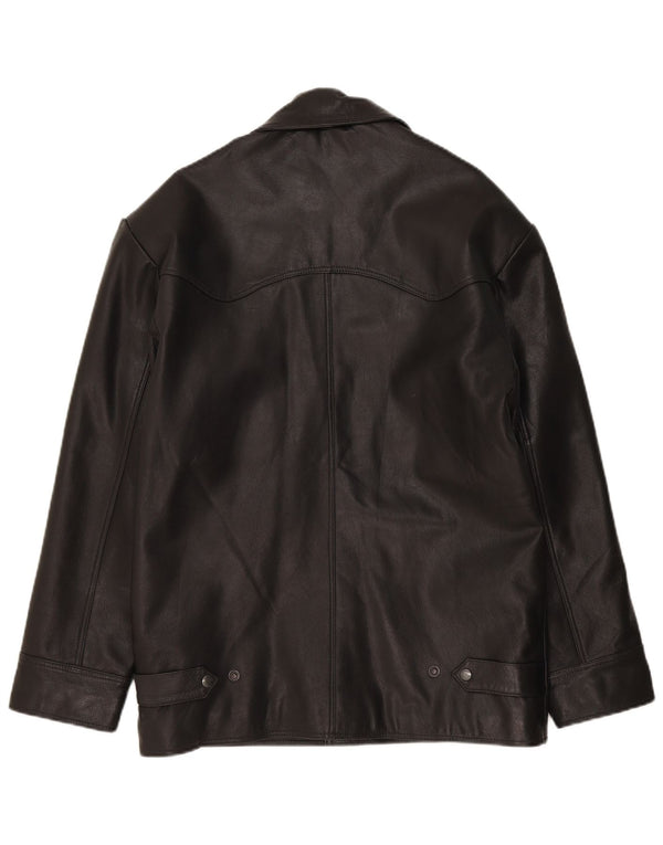 Milan Mens Leather Jacket UK 38 Medium Black Classic