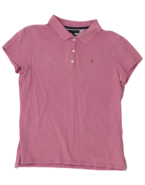 Tommy Hilfiger Womens Slim Fit Polo Shirt UK 18 XL Pink Cotton