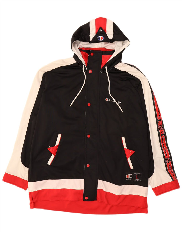 CHAMPION Mens Graphic Tracksuit Top Jacket Large Multicoloured Colourblock