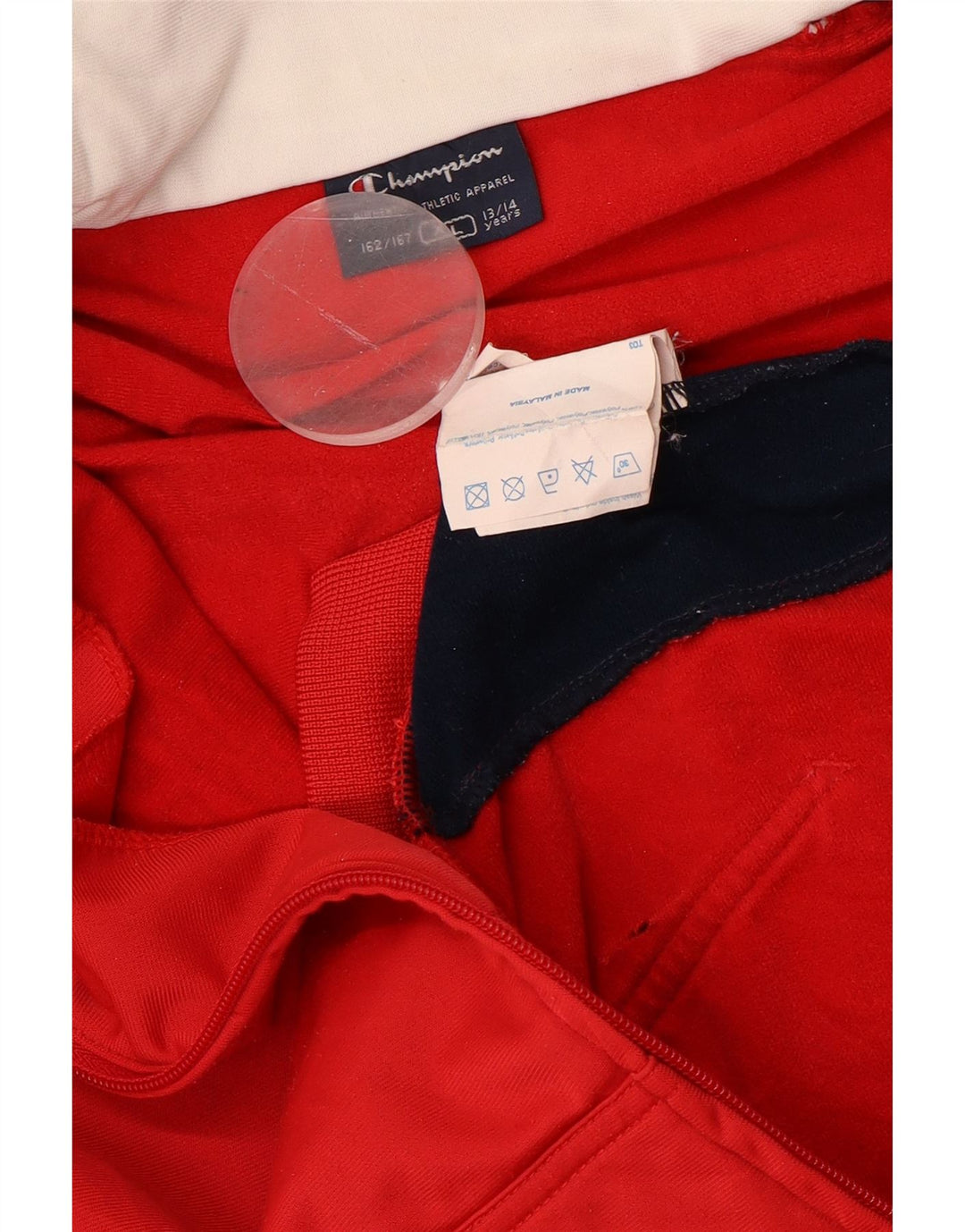 CHAMPION Boys Graphic Tracksuit Top Jacket 13-14 Years XL  Red Colourblock