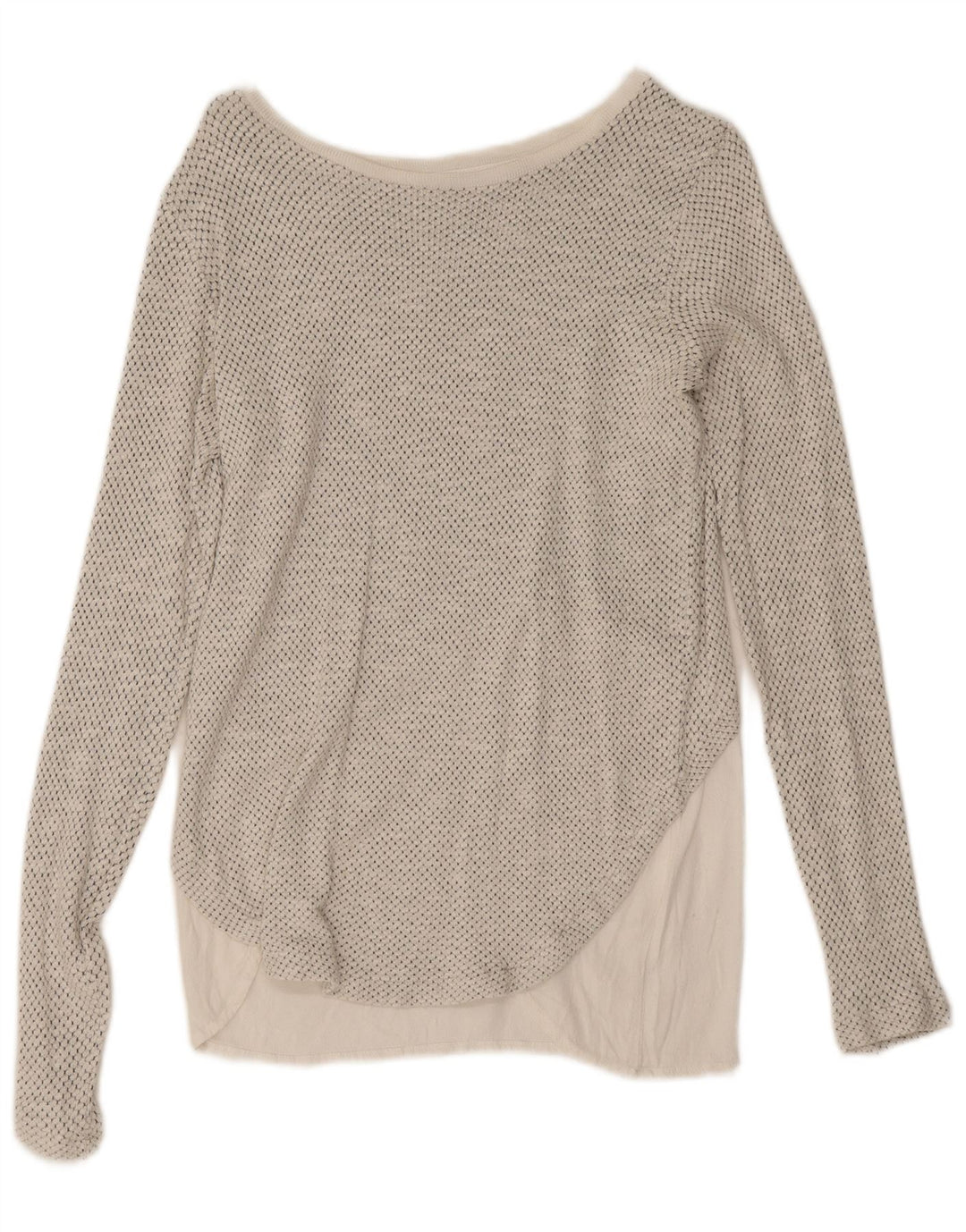 Zara Womens Oversized Top Long Sleeve UK 10 Small White Spotted