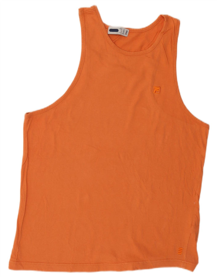 Fila Mens Vest Top IT 50 Medium Orange Cotton