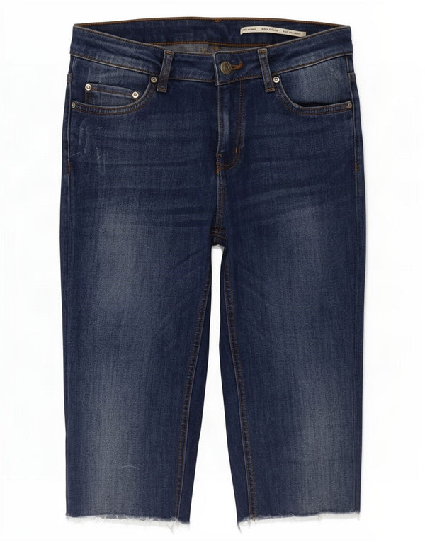 Zara Womens Capri Jeans EU 36 XS W26 L15 Blue Cotton