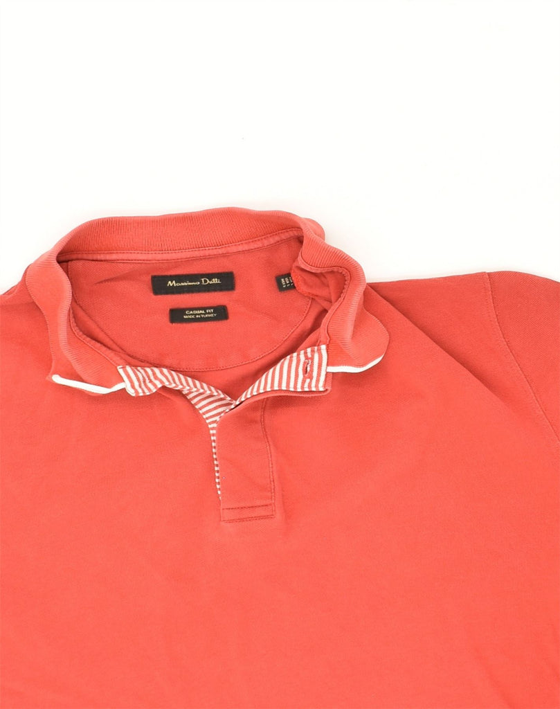 MASSIMO DUTTI Mens Casual Fit Polo Shirt Large Red Cotton | Vintage Massimo Dutti | Thrift | Second-Hand Massimo Dutti | Used Clothing | Messina Hembry 