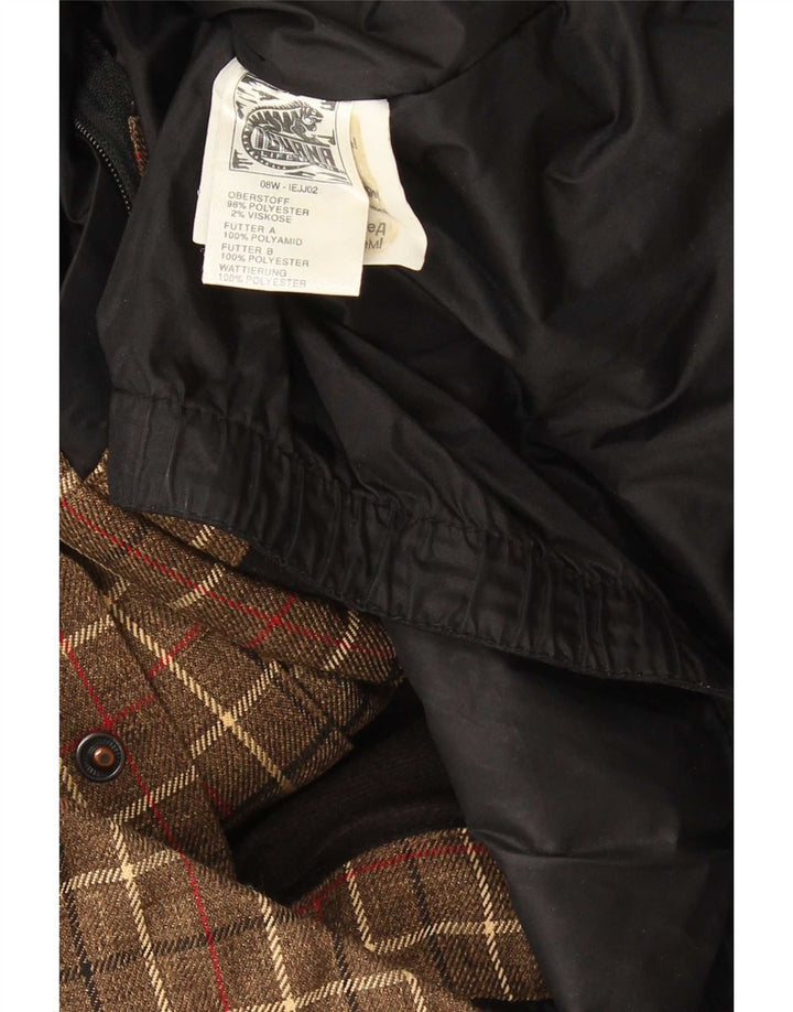 Iguana Mens Hooded Windbreaker Jacket UK 40 Large Brown Check Polyester