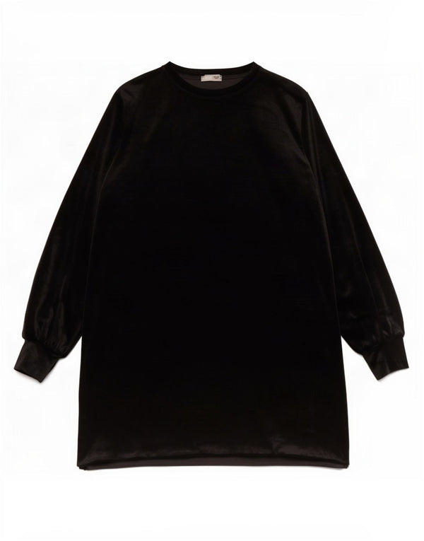 Zara Womens Long Sleeve Shift Dress UK 16 Large Black Polyester